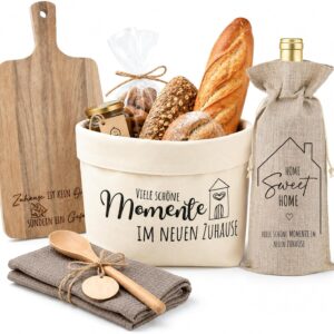 Housewarming Gifts Home Set with Bread Basket and Wooden Chopping