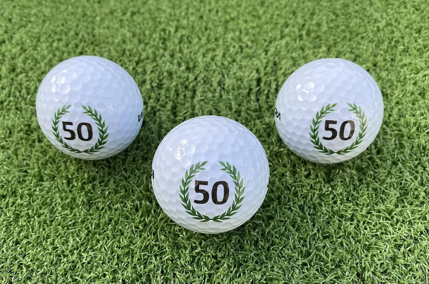 Set of 3 50th Birthday Golf Balls with Happy Birthday Motif – Bild 2
