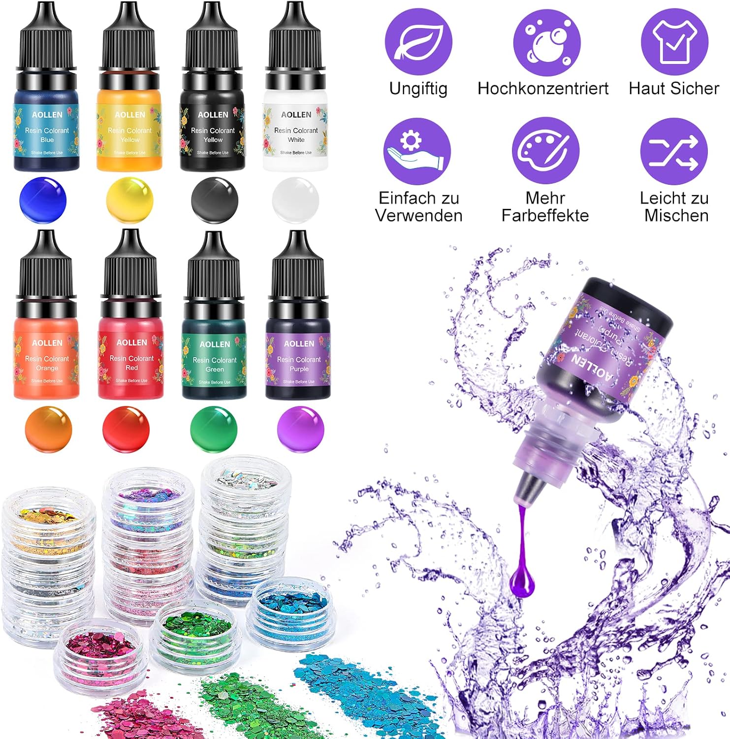AOLLEN Epoxy Resin Set Beginners with Letter Shapes for Key – Bild 4