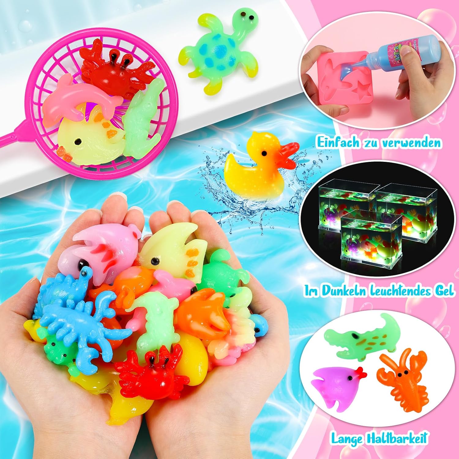 Magic Aqua Gelz Set, Craft Set Children from 5 6 7 8 9 Years Water Elf Kit Creative Toy from 5-10 Years Girls Boys Gift 6-12 Years Water Beads for Children Squishy Make Yourself Water Toy – Bild 2