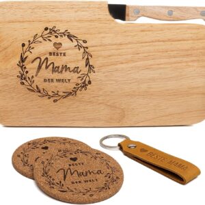 kupi Mother's Day Gifts for Mum, Mother's Day Gift Set, Best Mum Gifts, Mother's Day Bread Board, Wood, Breakfast Board with Engraving