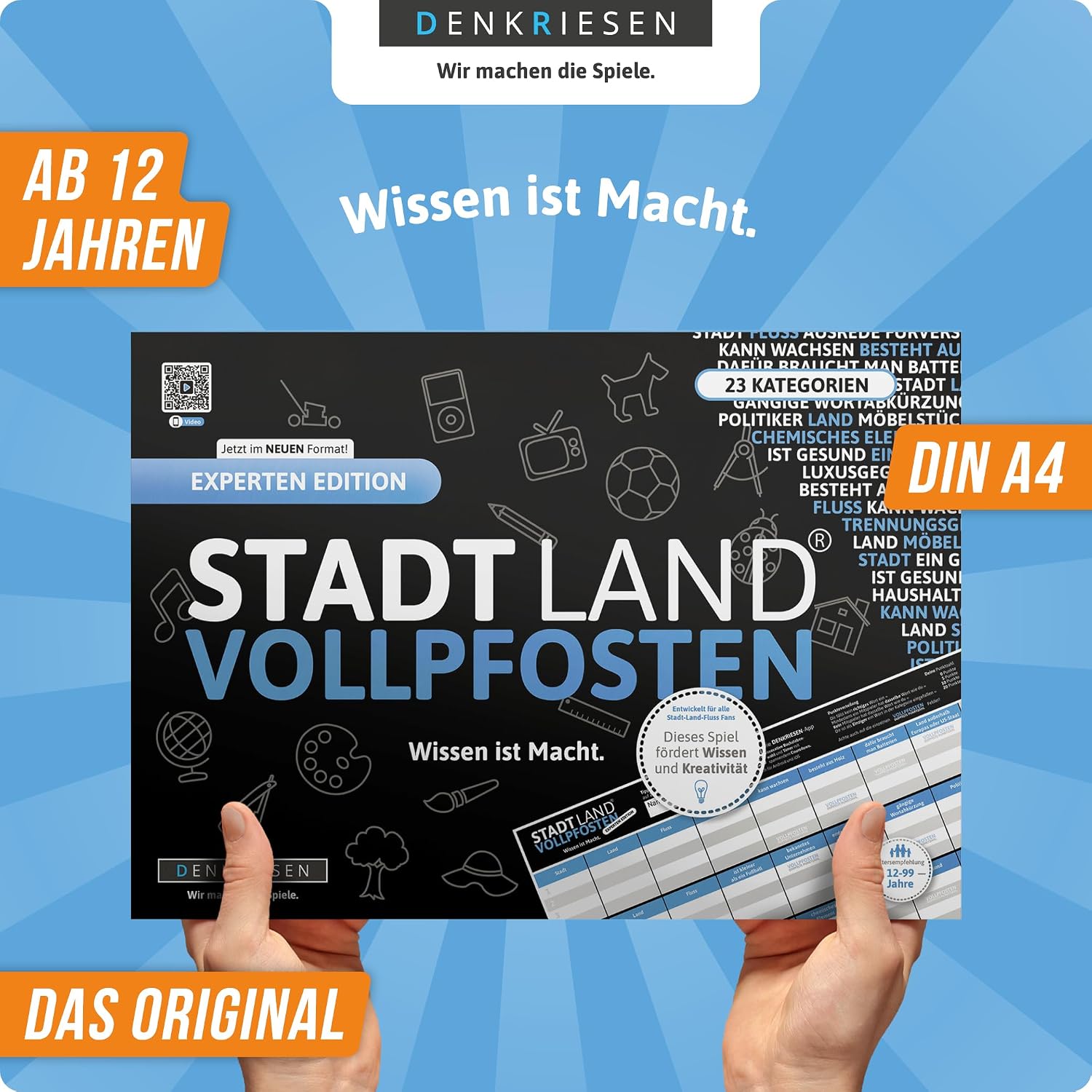 DENKRIESEN Stadt Land Vollpfosten Experten Edition | DIN A4 Game Pad – Bild 2