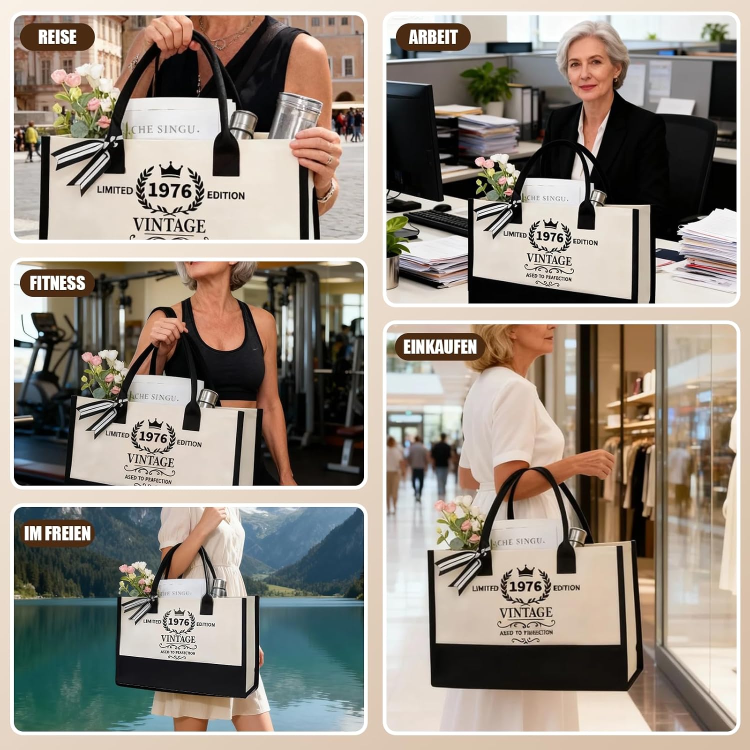 50th Birthday Gifts for Women, Gifts for 50th Birthday Wife Handbag, Cosmetic Bag, Greeting Cards, Envelope Keychain, 50th Birthday Gift for Mum, Girlfriend, Colleague or Sister – Bild 4