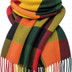 Winter Scarf Women’s Checked Autumn Santa Claus Gifts for Women Girlfriend