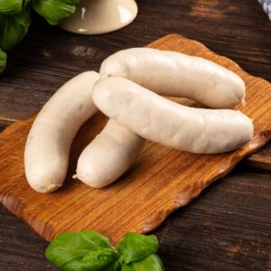 Wurstbaron Original Bavarian White Sausage, Brewed with a Light Note of Lemon, Onion and Parsley, Approx. 300 g