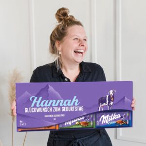 Giant Milka Chocolate Bar Personalised with Message - Personalised Gifts with Milka Chocolate Bars, Birthday Gift for Men and Women (6 Boards)
