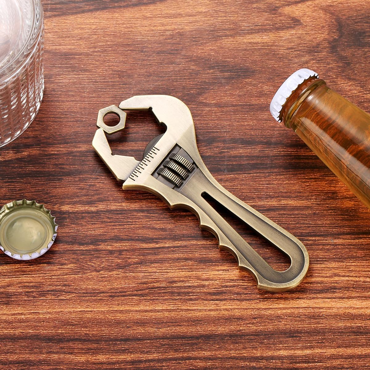LKKCHER Wrench Beer Bottle Opener, Dad Makes It Heal Wrench for Father Men Birthday Christmas Father's Day Gift, Wrench Gift, Gift for Craftsmen – Bild 2