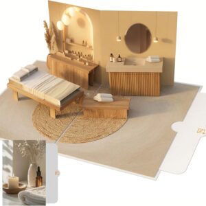 3D Pop-Up Card Massage & Wellness Voucher with Envelope & Insert Card - Original Voucher Card for Spa, Time, Cosmetics, Birthday, Anniversary for Women, Men & Couples