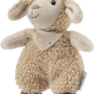 Sterntaler Mini Cuddly Toy Sheep Flake - Small Plush Toy Made of Soft Fabric - Baby Toy Filled with Polyester Wadding - Faithful Companion with Rattle for Discovering, Cuddling & Playing, Beige