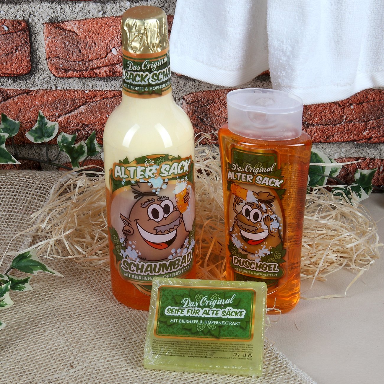 3-Piece Gift Set for Men - Beer Spa - for Old Sacks - Bubble Bath, Shower Gel, Hand Soap – Bild 4