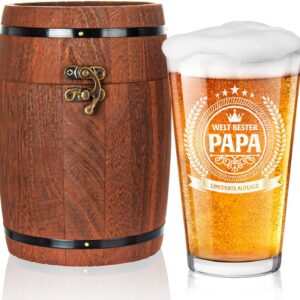 LIGHTEN LIFE Dad Gifts, Dad Beer Glass in Barrel Box, Father's Day Gift, Father's Day Gift, Birthday Gift