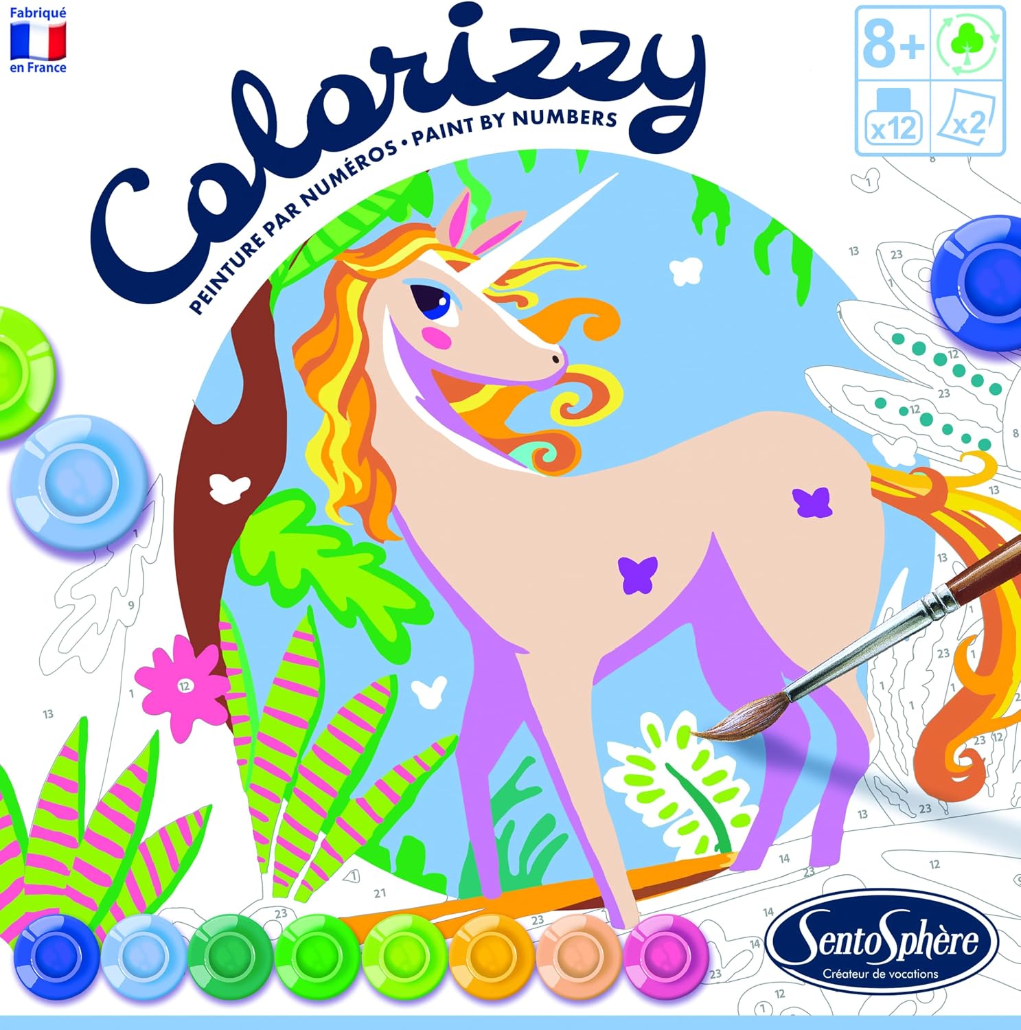 Sentosphère 3904507 Paint by Numbers Children's Painting Kit Unicorns Craft Kit Creative Kit DIY – Bild 4
