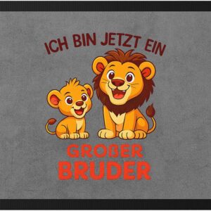 Big Brother Door Mat Gift Siblings Birth Family Lion Children Motif Gift Idea