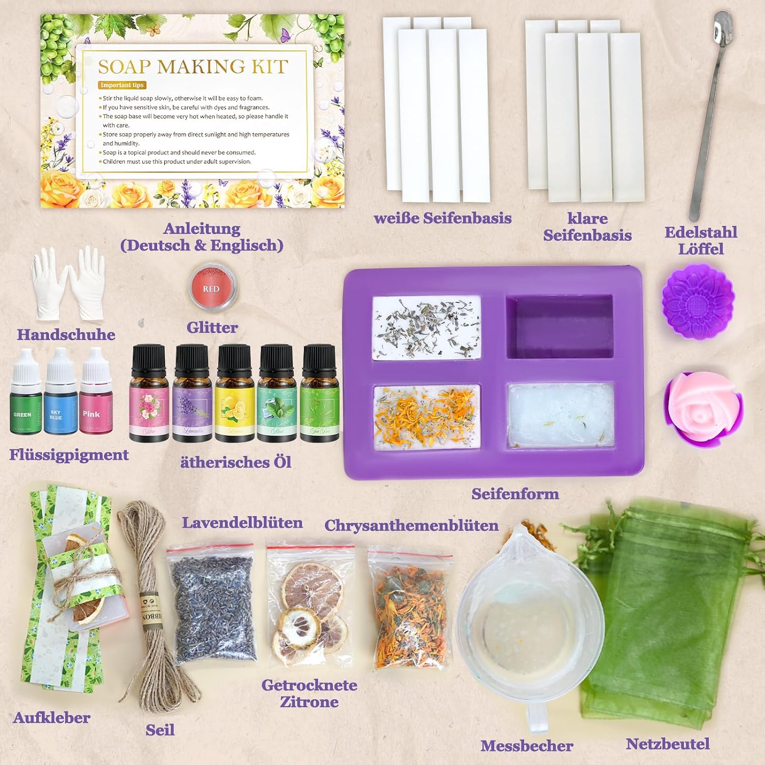 Vezerd Soap Making Yourself, Creative Craft Set Adult DIY Set – Bild 2