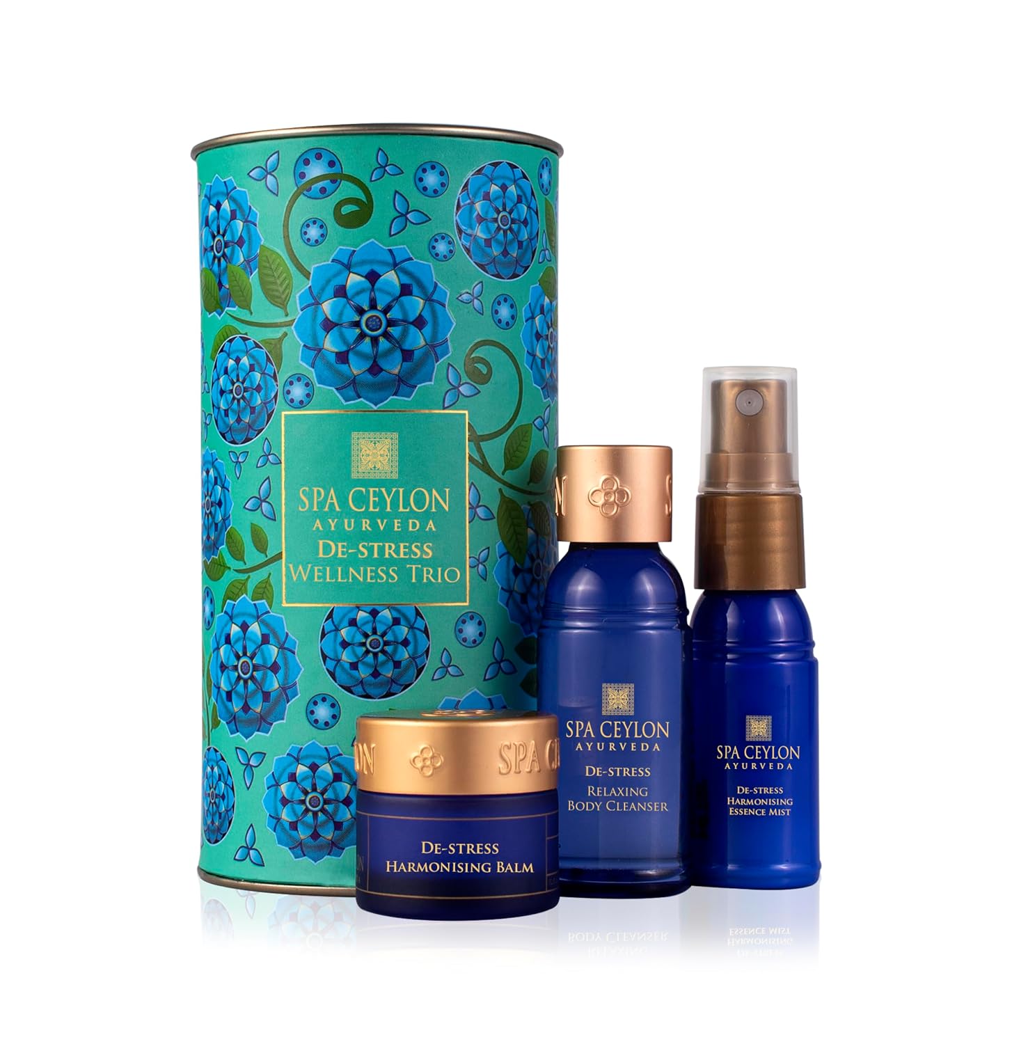 SPA CEYLON DE-STRESS Wellness Trio Set with Shower Gel, Body Cream & Aroma Balm, Aromatherapy Gift Set for Stress Relief & Relaxation, Vegan & Naturally Based