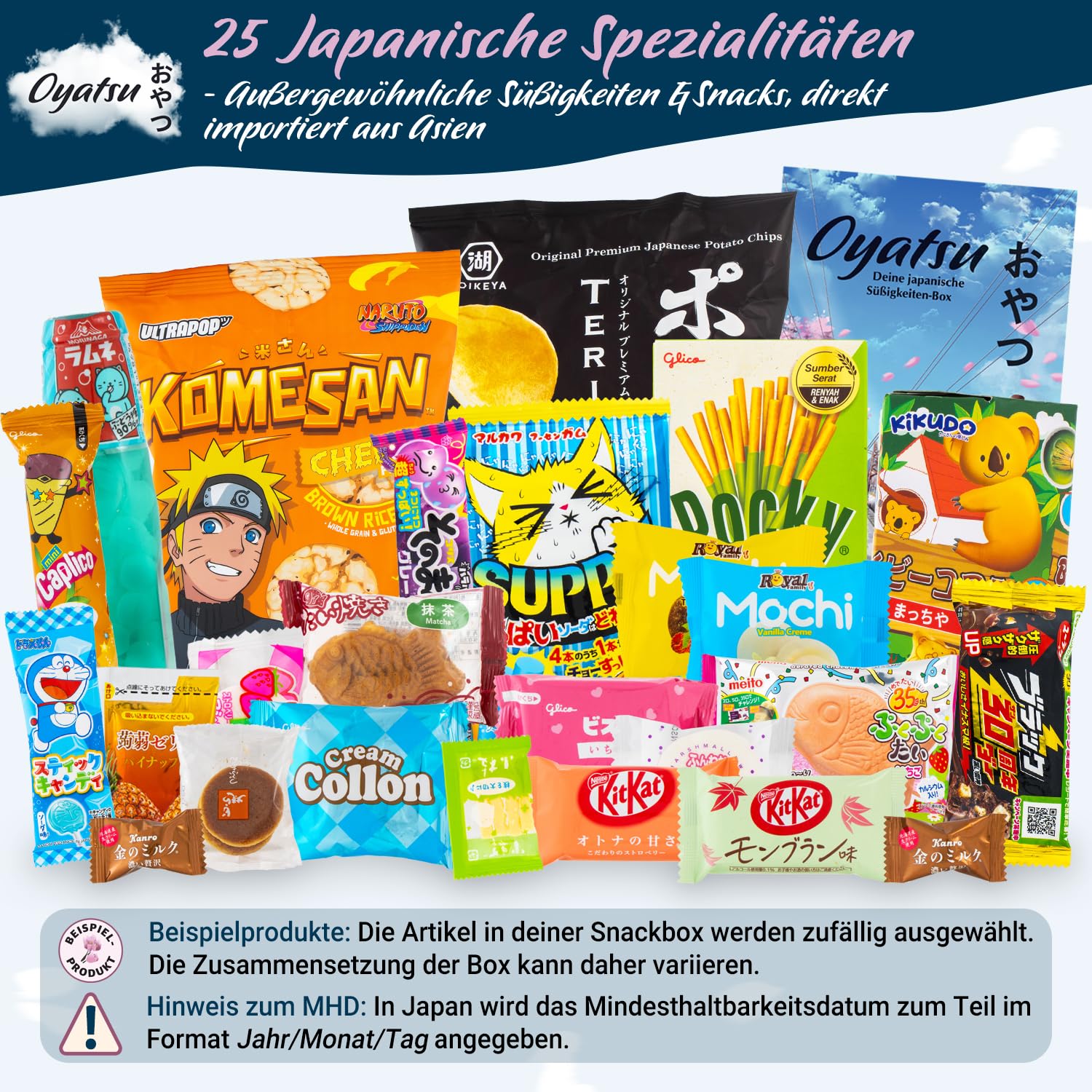 getDigital Oyatsu Japan Box - Selected Mix of 25 Snacks - Japanese Sweets, Chips, Mochi, Crackers, Chocolate, Sweets, Includes Brochure - Gift Set with Candy from Around the World – Bild 3