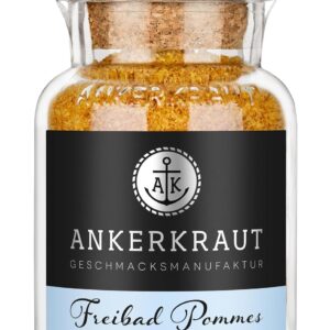 Ankerkraut Outdoor Pool Chips, Spice Mix for Crispy Fries Like from the Outdoor Pool Kiosk, Spice Salt, Perfect for French Fries at Home, 150 g in Cork Jar