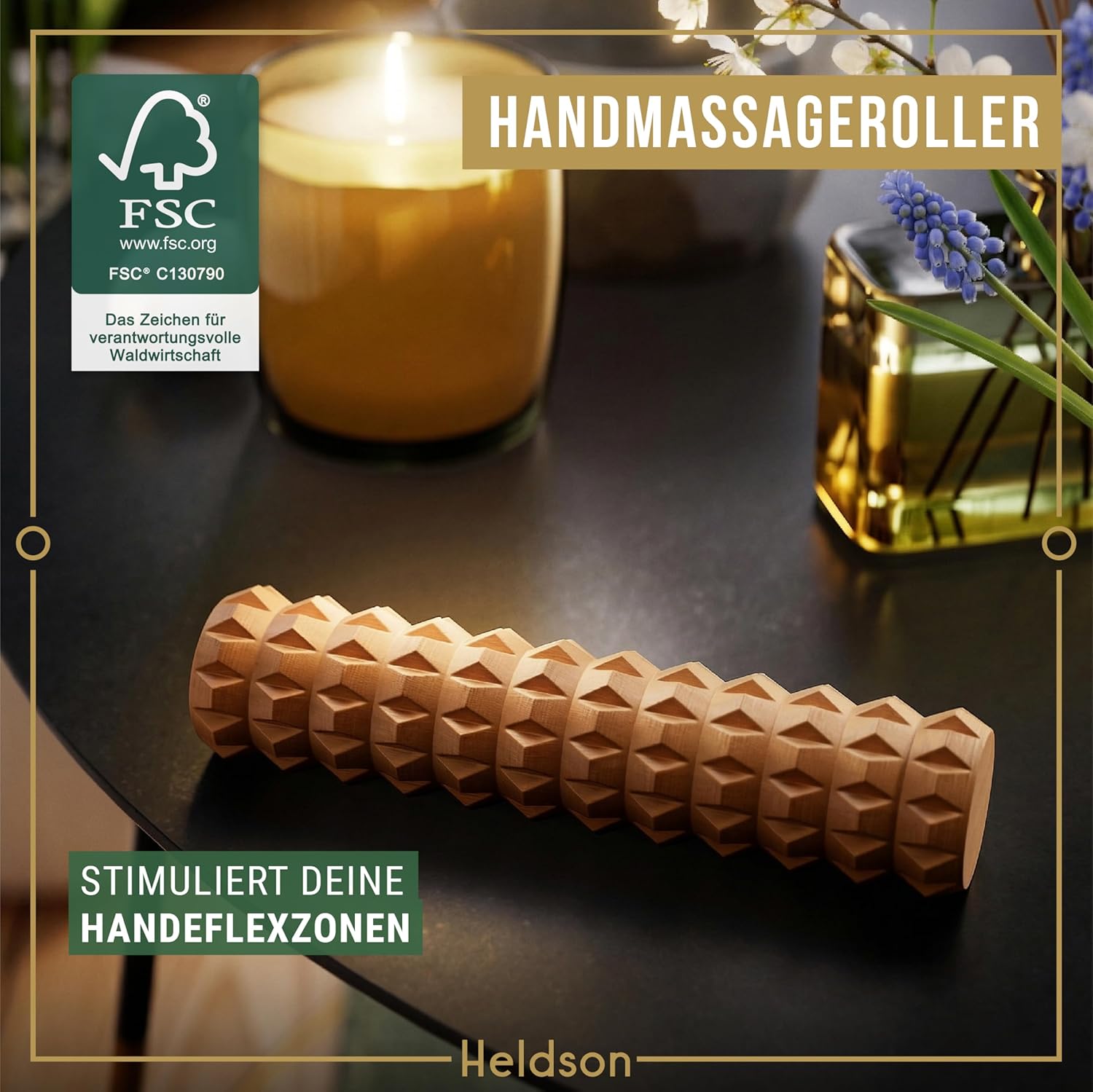 HELDSON Wooden Massage Set 6 Pieces - Massage Set for Foot, Head & Back – Bild 6