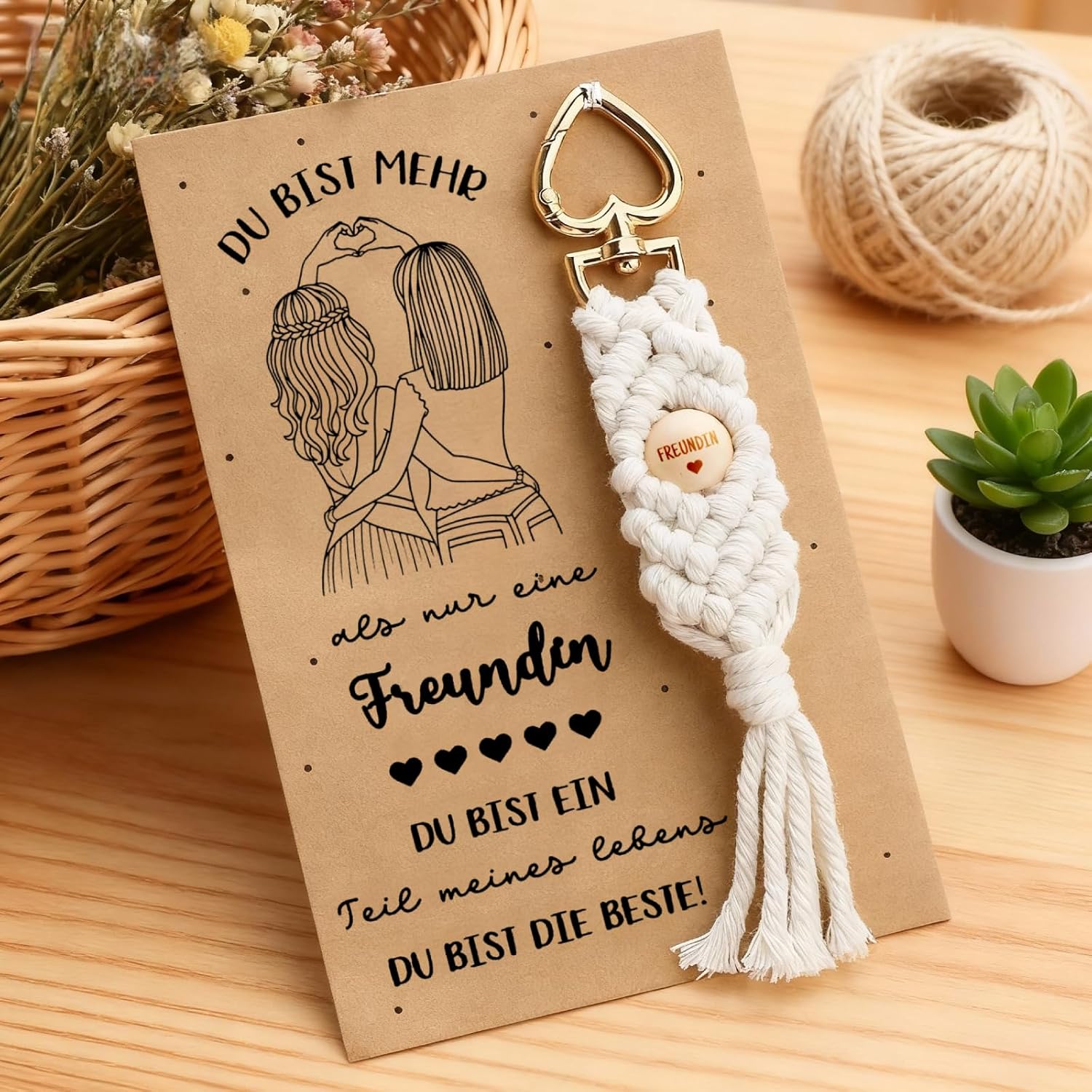 Gift Girlfriend Birthday Keyring with Card Best Friend – Bild 2