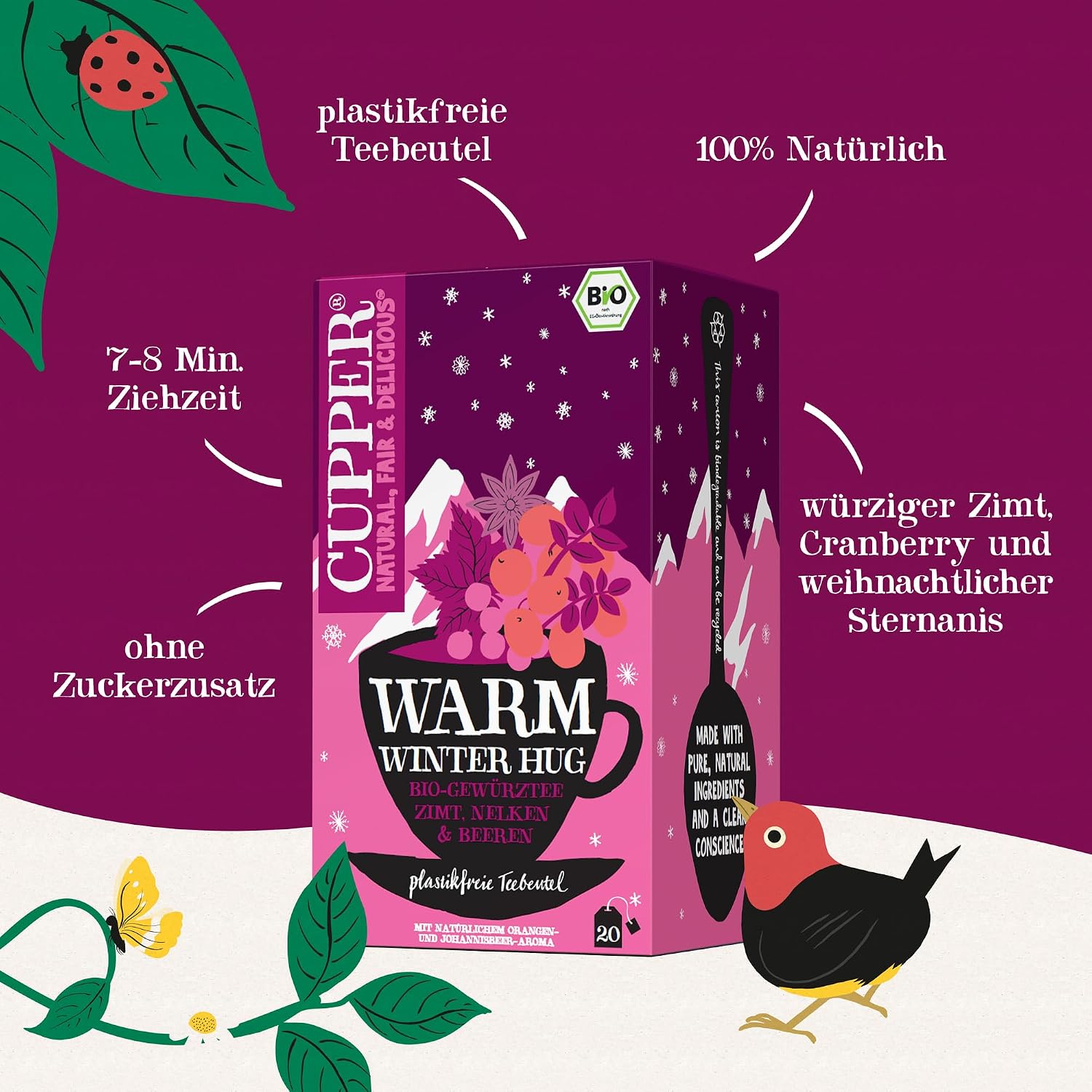 Cupper Organic Tea Set "Winter Teas", Tea Gift Set, Fruit Tea, Herbal Tea – Bild 3