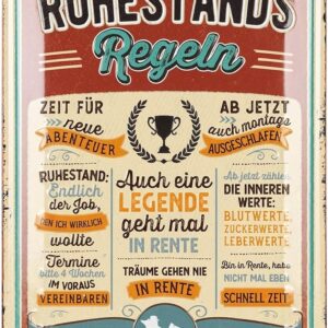 LANOLU Retro Tin Sign Retirement Gift for Retirement Entry Men, Pensioner Gift Decoration for Retirement and Retirement Start, Funny Gift Idea for Retirement Vintage Metal Sign 20 x 30 cm