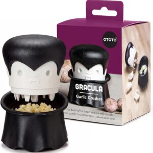 Ototo Gracula Garlic Cutter, Garlic Chopper and Peeler, Dracula Garlic Press, Easy to Use, Twister Without BPA, Easy to Clean and Dishwasher Safe, Halloween Decoration