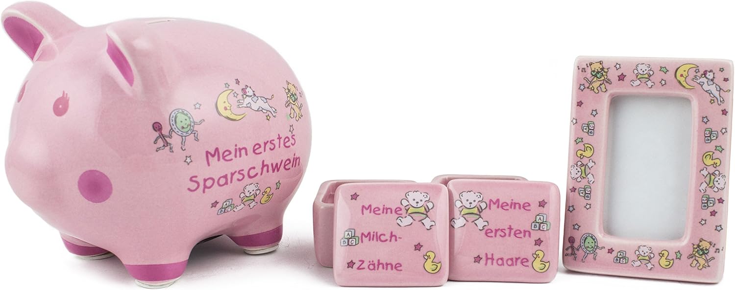 BRUBAKER My First Piggy Bank Gift Set Pink – Bild 2