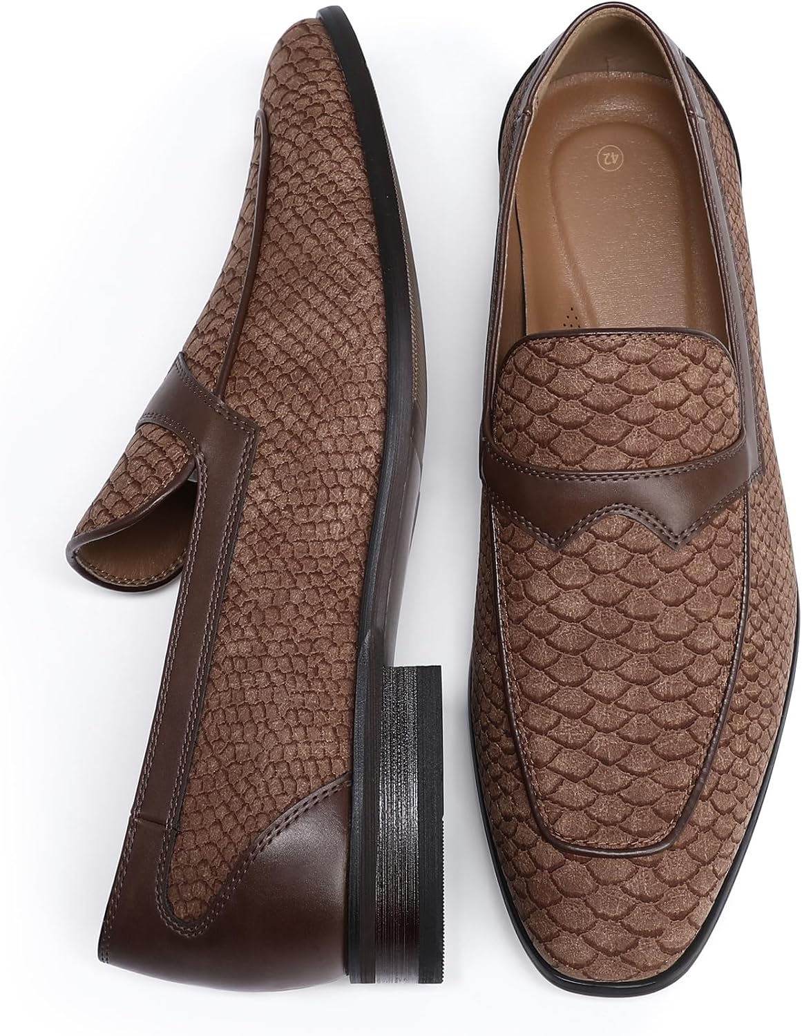 Mirroryou Men's Loafers Elegant Suit Shoes Slip On Formal Wedding Shoes Business Lightweight Moccasin – Bild 4