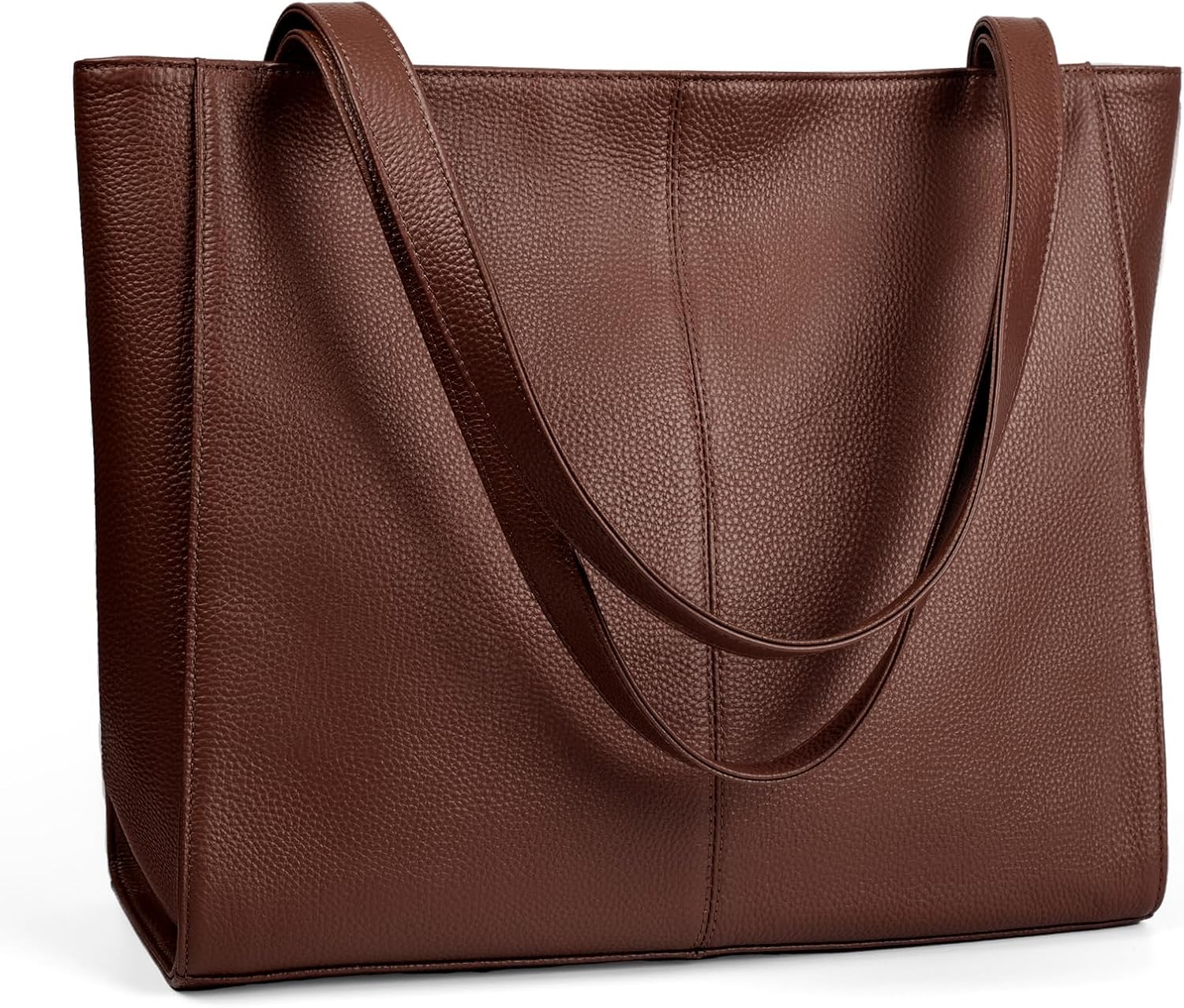 befen Genuine Leather Handbag Women's Large Shopper Bag with 14 Inch Laptop Compartment, Fashion Leather Tote Bag School Work Leisure Handbag with Zip
