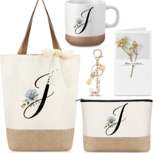 Hestya Gifts with Initials Bag with Initials Cosmetic Bag Personalised Design Letters Cup Keyring Lace Ribbon Card Birthday Gifts for Women Wife Mother