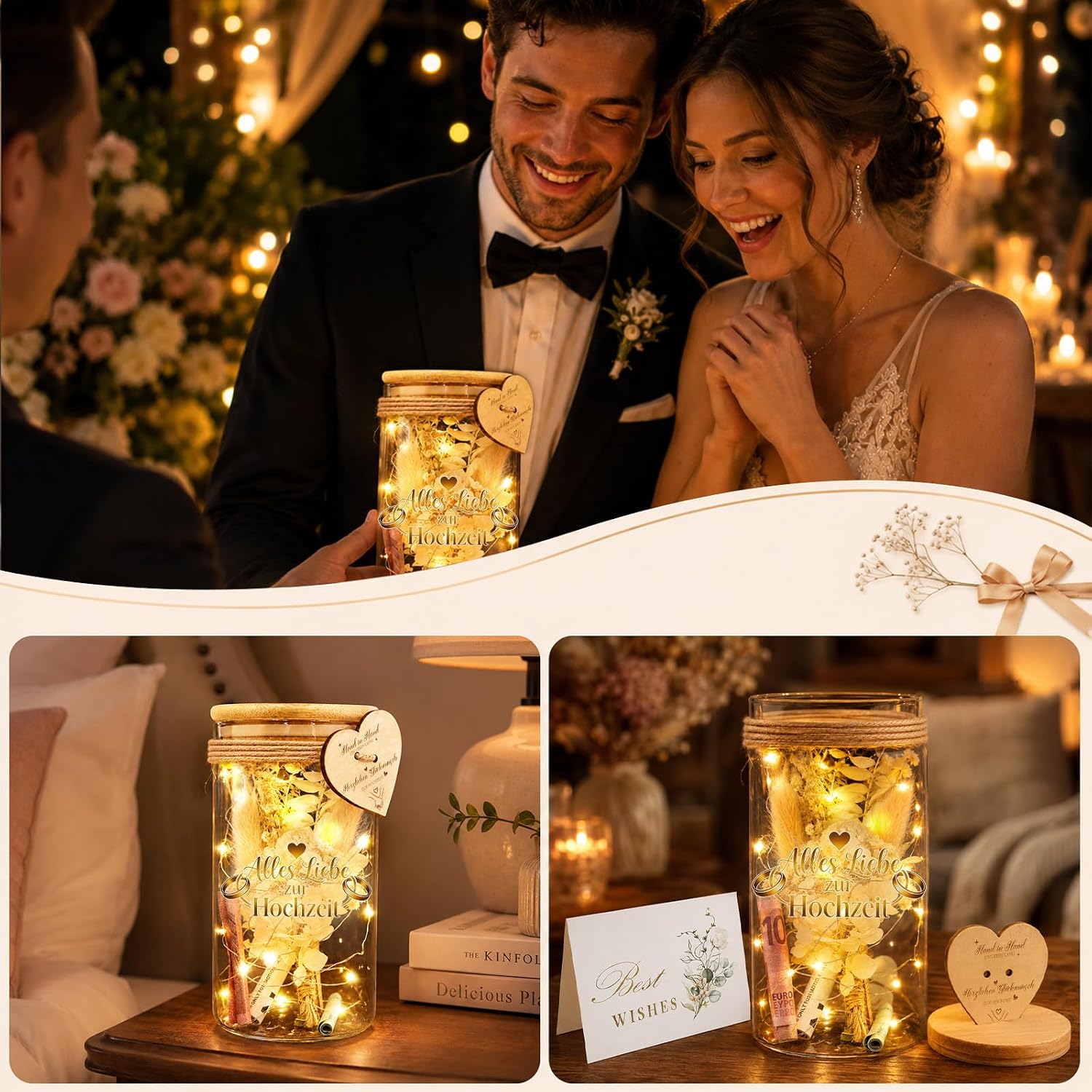 TUZELIYA Money Gift Wedding LED Bottle Light for Bride and Groom – Bild 4