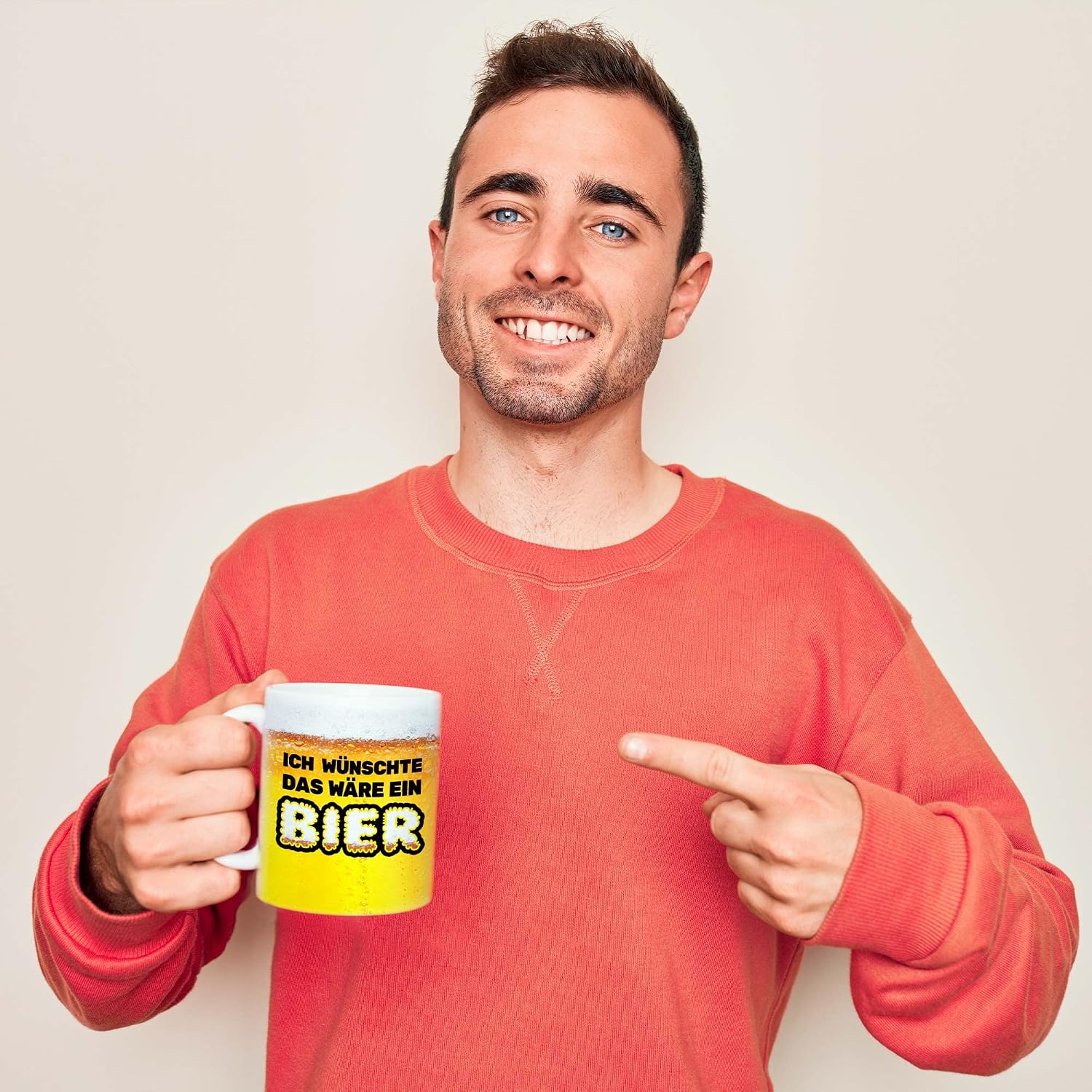 Beer Mug with Saying, Ich wünschte das wäre ein Bier, Funny Mugs, Coffee Mug with Saying, Beer Gifts for Men, 300 ml Coffee Mug, Beer Gift, Tea Cup, Father's Day Gift – Bild 6