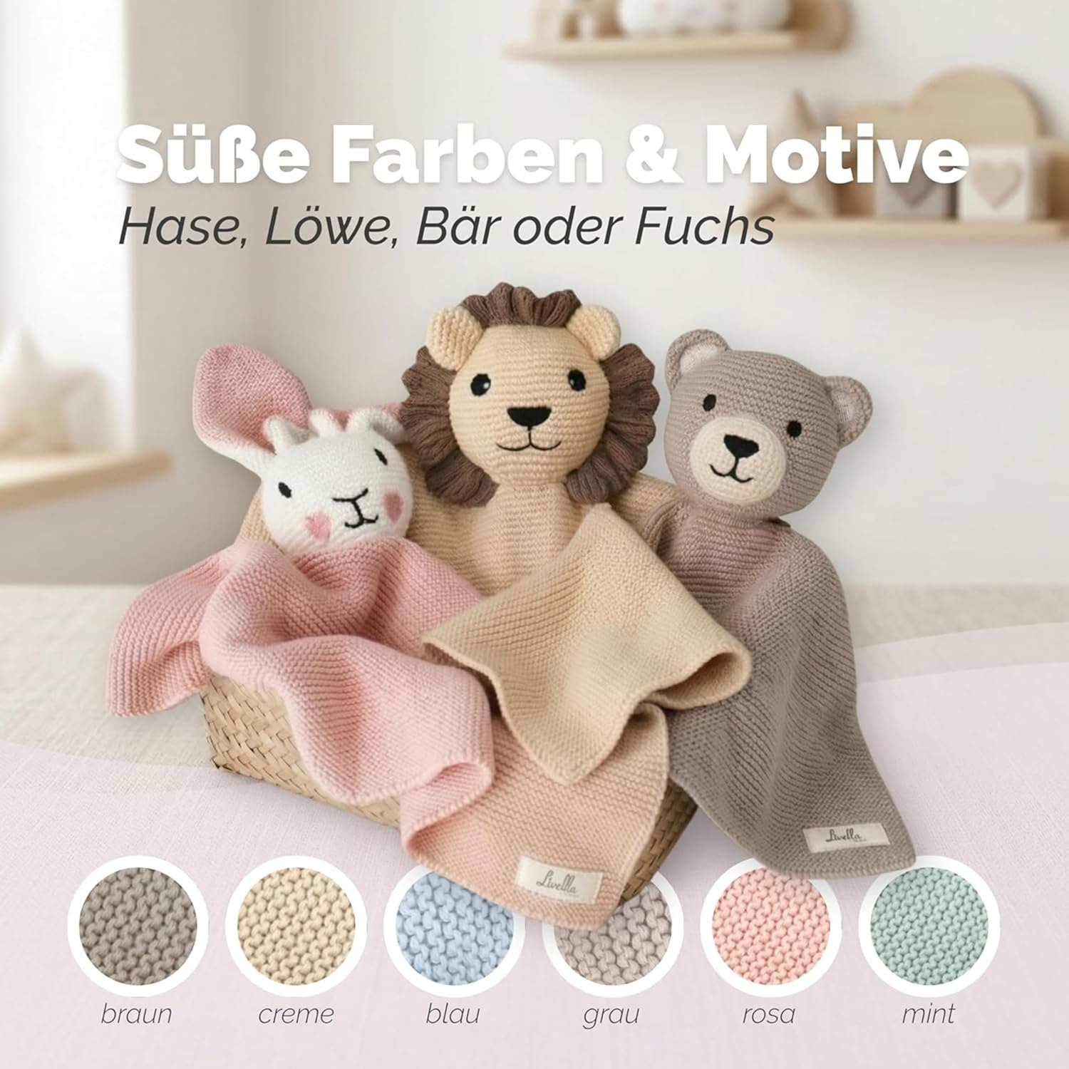 Livella Cuddly Toy Lion with Socks - Cuddly Toy Made from 100% Organic – Bild 7