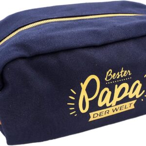 Manahia Toiletry Bag Papa - Bester Papa der Welt - Gift Idea Dad - Toiletry Bag for Men - Travel Bag - Toilet Bag - Dad Gift - Father's Day - Father - Birth Gift, Papa Blue