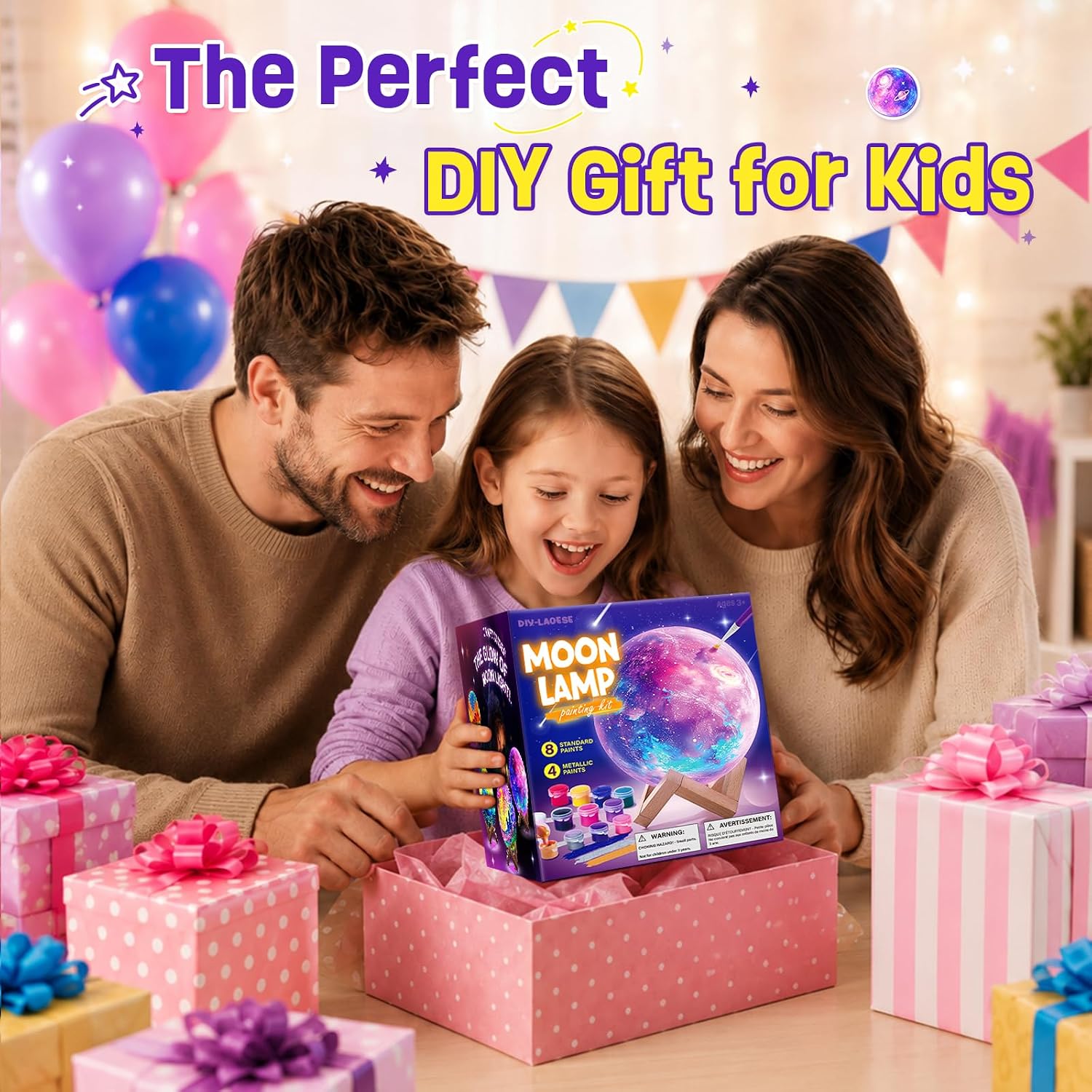 Moon Lamp Craft Set Children Moon Lamp Painting Set Gift Girls 6-12 Years – Bild 7