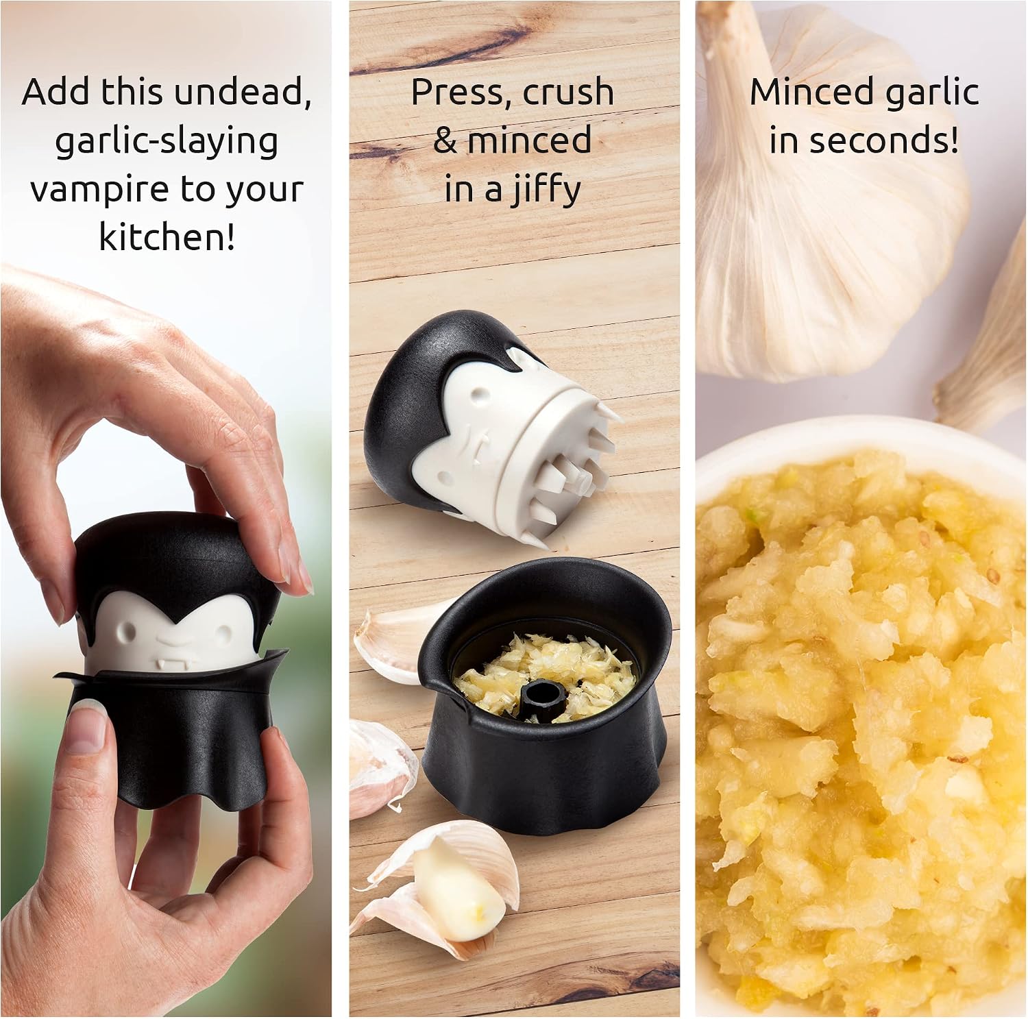 Ototo Gracula Garlic Cutter, Garlic Chopper and Peeler, Dracula Garlic Press, Easy to Use, Twister Without BPA, Easy to Clean and Dishwasher Safe, Halloween Decoration – Bild 5