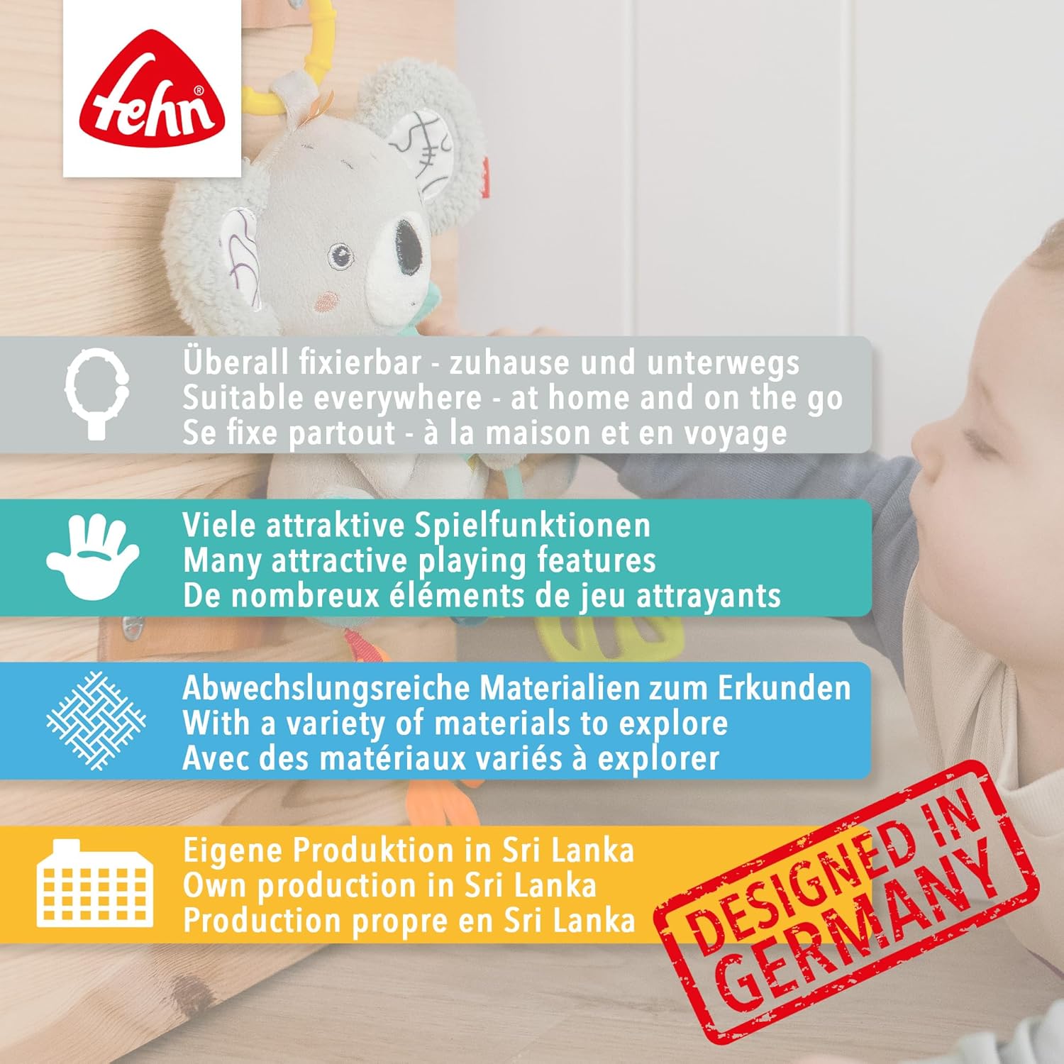 Fehn Otter Activity Cube - Motor Skills Toy with Hanging Grips - For Babies – Bild 6