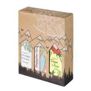 Allgäuer Genuss-Box – Delicatessen Gift Set – 3 x 100 ml Finest Syrup – Allgäuer Delikatessen with Gift Packaging as Gift Set