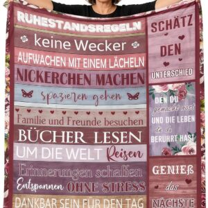 CECOMBINE Retirement Gift Women, Retirement Gift for Women, Leaving Gift Colleagues, Retirement Entry Gift, Flannel Blanket for Retirement Decoration, 150 x 130 cm