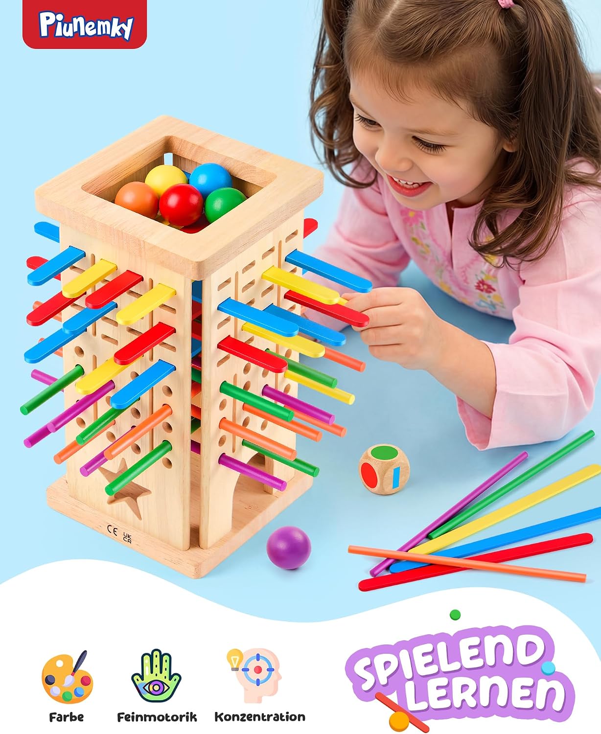 Montessori Toy Wooden Board Game from 3 Years – Bild 3