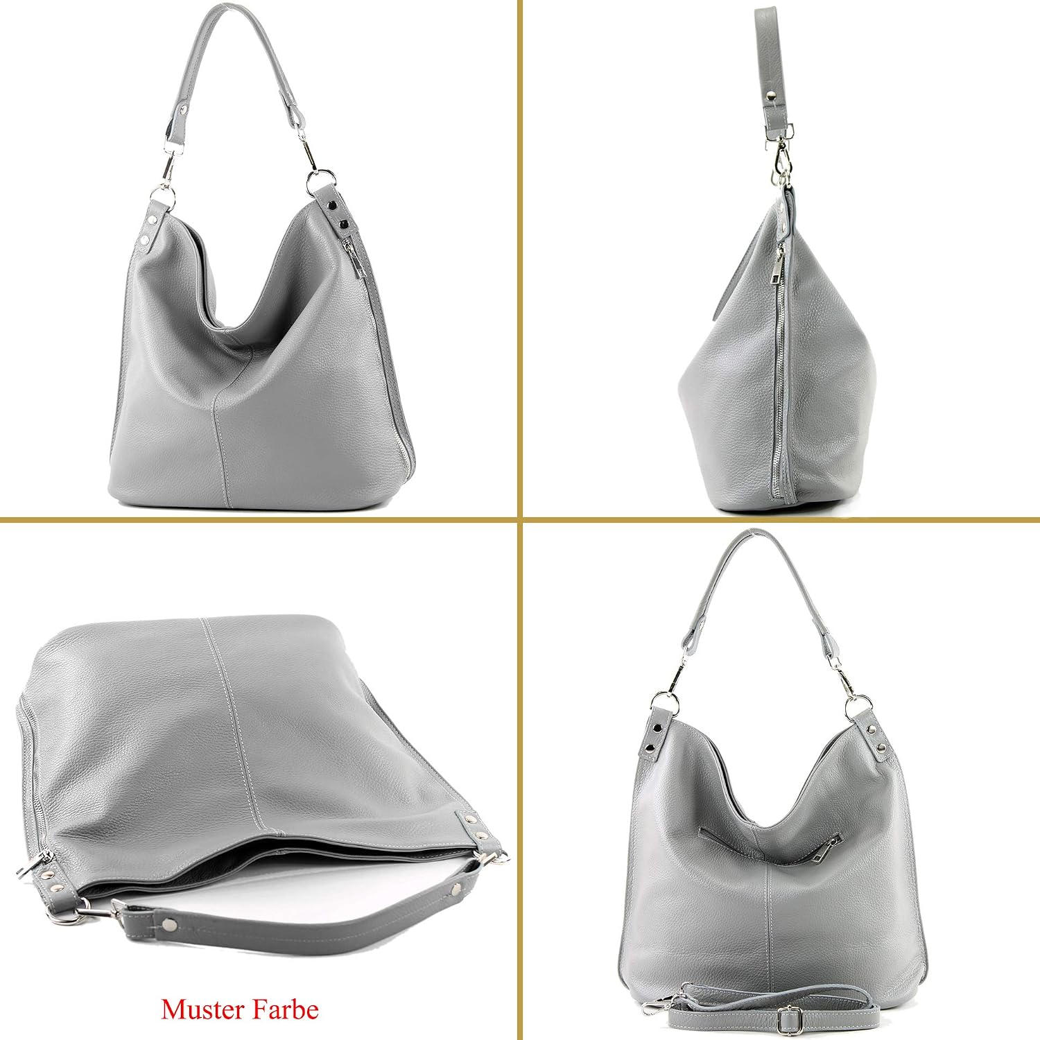 modamoda de - T177 - Italian Women's Leather Shoulder Bag – Bild 3