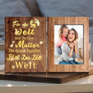 Gifts for Mum, Personalised Picture Frame, LED Mum Gift for Birthday, Christmas, Mother's Day, Birthday Gift for Mother from Daughter Son