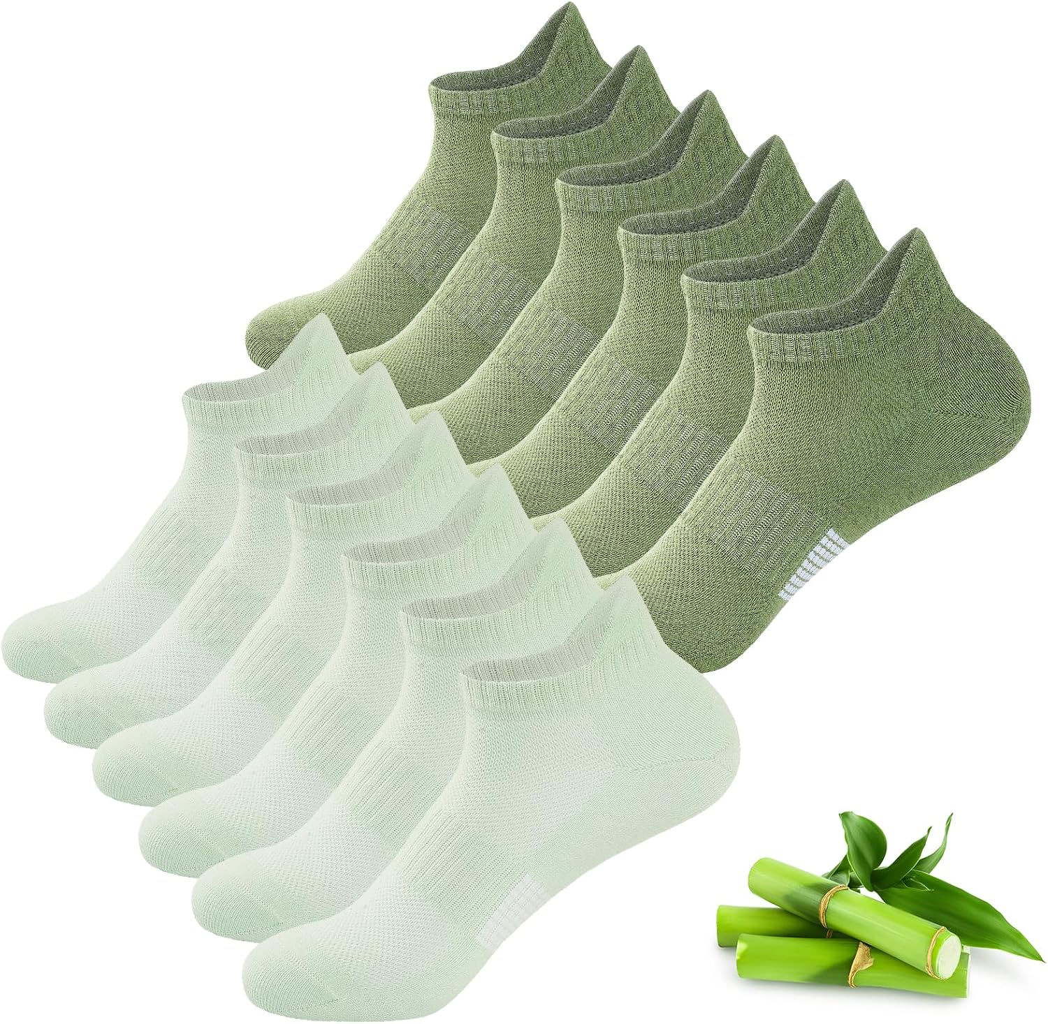 Bamboo Trainer Socks for Women, 6 Pairs, Breathable