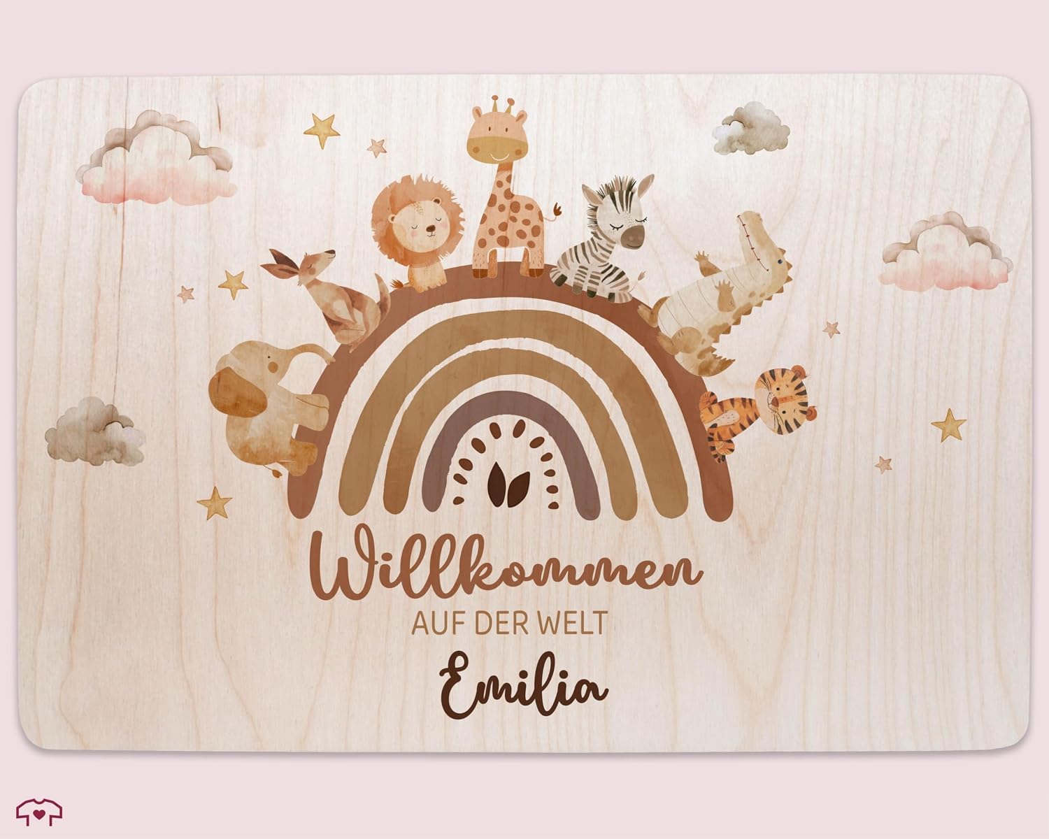 Shirtracer Keepsake Box Baby Personalised Welcome World – Bild 2
