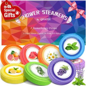 Qivatex Gifts for Women: Shower Steamer Aromatherapy Pack of 8