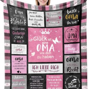 Gift for Grandma Blanket 150 x 200 cm from Grandson Granddaughter, Best Grandma Birthday Christmas Gift Cuddly Blanket Grandma / Grandmother Super Soft Flannel Blanket Sleeping Blanket Gift