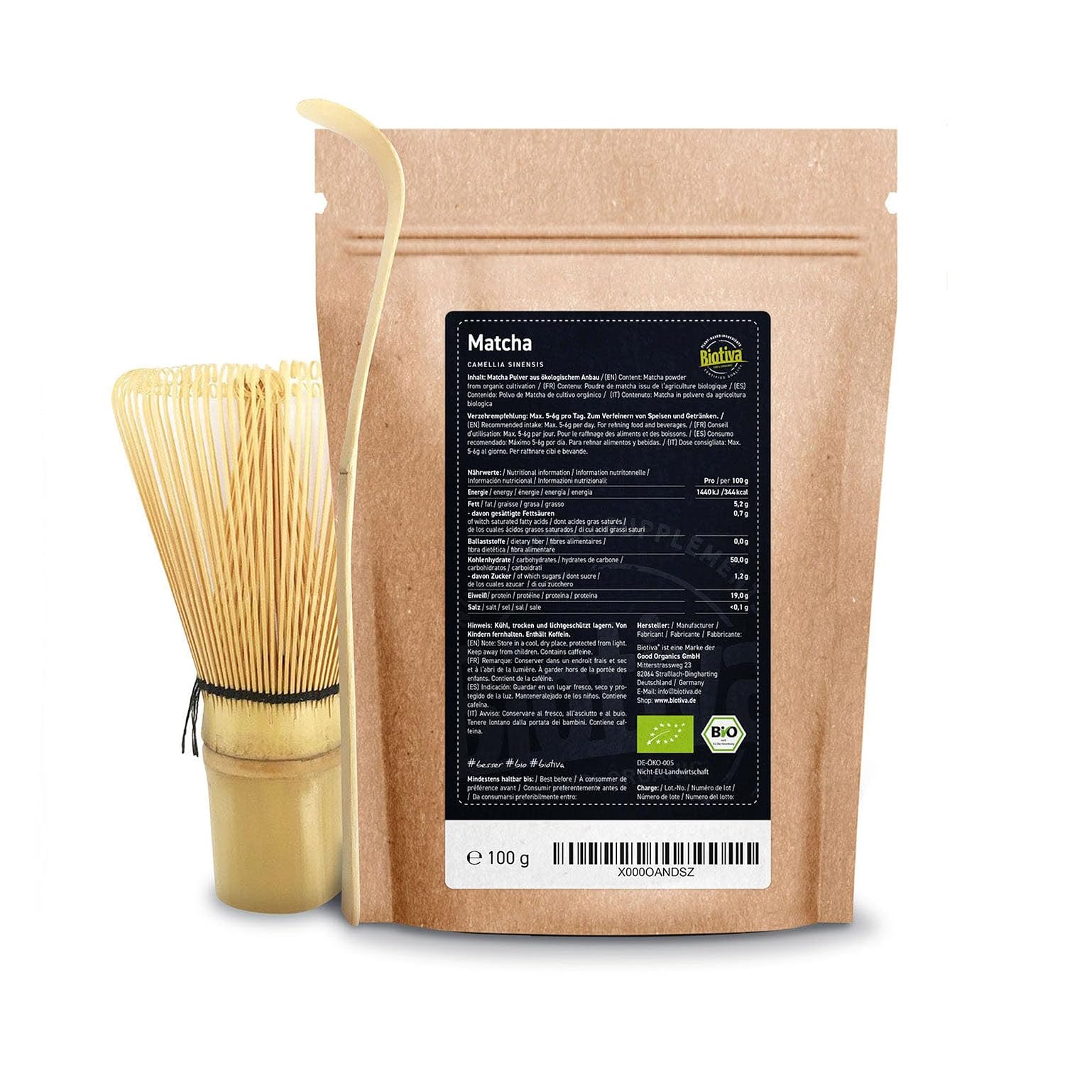 Matcha Tea Organic Set XXL - 100 g Organic Matcha Tea + Matcha Broom + Matcha Spoon - 100% Matcha from Sustainable Cultivation - Biotiva – Bild 6