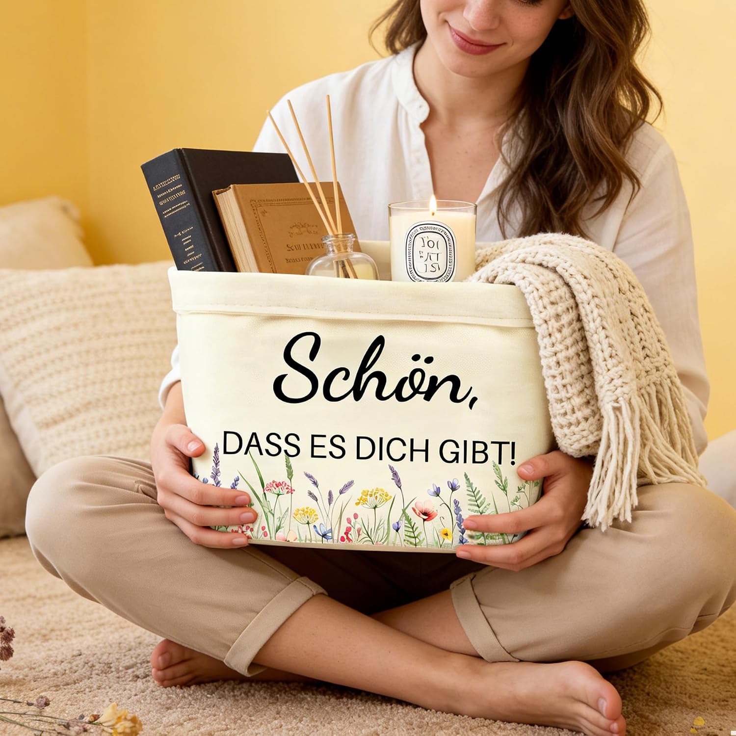 Schön Dass es Dich Gibt Gift Basket to Fill Yourself Gift Bag Gifts for Women Girlfriend Best Friend Gifts for Birthday Wedding Anniversary Christmas – Bild 4