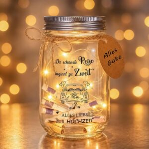 CSYY Wedding Gifts for Bride and Groom and Fresh, Gift for Wedding, Money Gift, LED Bottle Light, Personalised Wedding Cashier Gifts, Money Light Bottle, Wedding Decoration