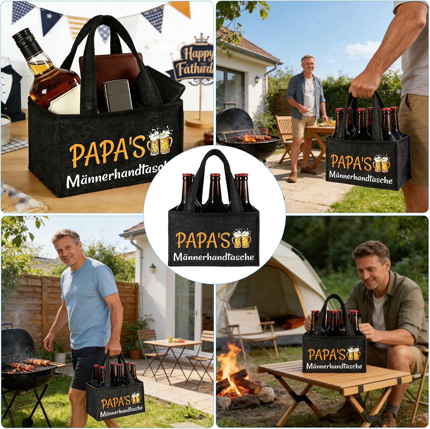 Dad Gift, Birthday Gift for Dad, Men's Handbag Beer – Bild 7